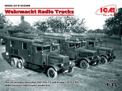 ICM DS3509 Wehrmacht Radio Trucks(Henschel 33D1 Kfz.72, Krupp L3H163 Kfz.72)