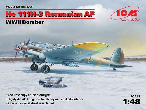 ICM 48266 He 111H-3 Romanian AF, WWII Bomber