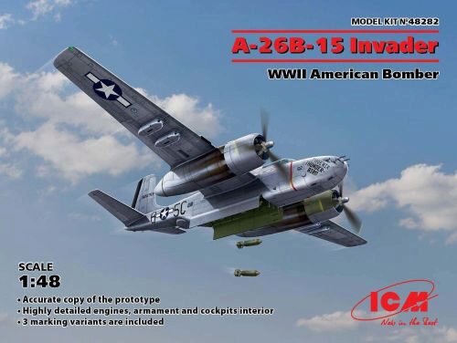 ICM 48282 A-26B-15 Invader,WWII American Bomber