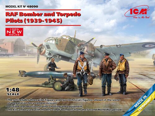 ICM 48090 RAF Bomber and Torpedo Pilots (1939-1945) (100% new molds)