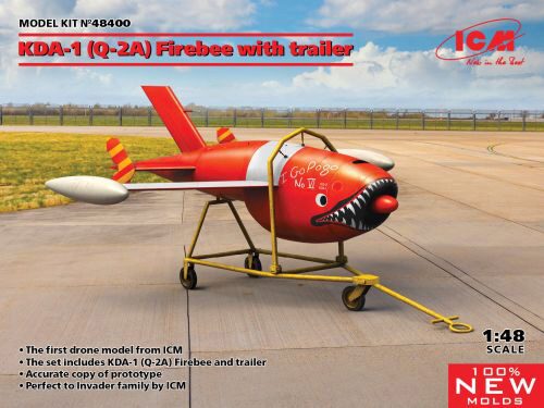 ICM 48400 Q-2A (KDA-1) Firebee with trailer (1 airplane and trailer)