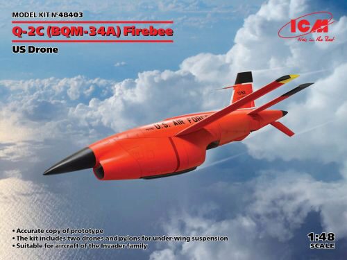 ICM 48403 Q-2C (BQM-34A) Firebee, US Drone (2 airplanes and pilons) (100% new molds)