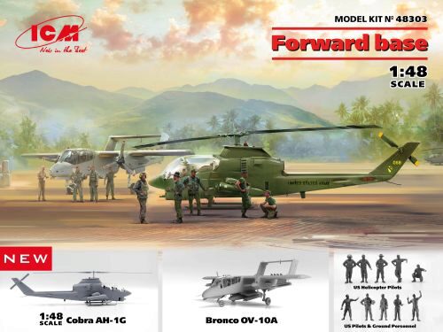 ICM 48303 Forward base Cobra AH-1G+Bronco OV-10A w.US Pilots&Ground Person a. HelicoPilots
