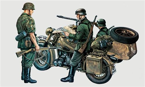 Italeri 0315 Military German Motocycles with side car