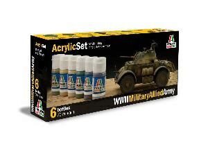 Italeri 440AP Acryl Set WWII Military Allied Army 6 Farben