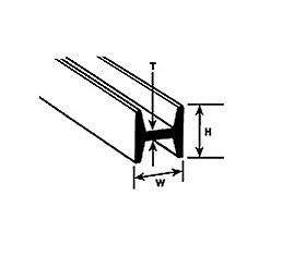 Plastruct 190541 HFS-2 H-Profil 1,6x1,6x250mm 10 Stück