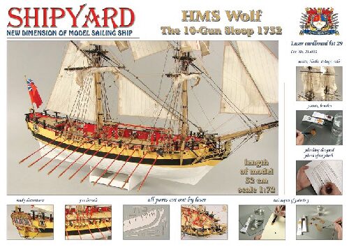 Shipyard 24607 HMS Wolf 1752 Laser Kartonbausatz