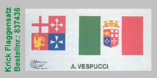 Mantua Model 837436 Flaggensatz Am. Vespucci 1:100
