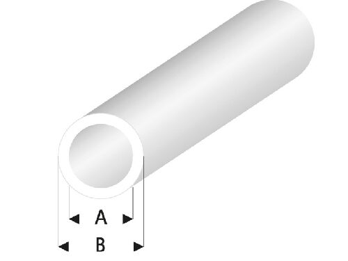 Raboesch rb423-57-3 Rohr transparent weiss 4x5x330 mm (5 Stück)