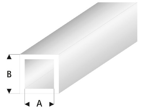 Raboesch rb431-57-3 Quadrat Rohr transparent weiss 4x5x330 mm (5 Stück)