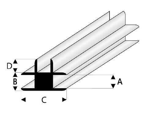 Raboesch rb447-52-3 T-Verbindungs Profil 1,5x330 mm (5 Stück)