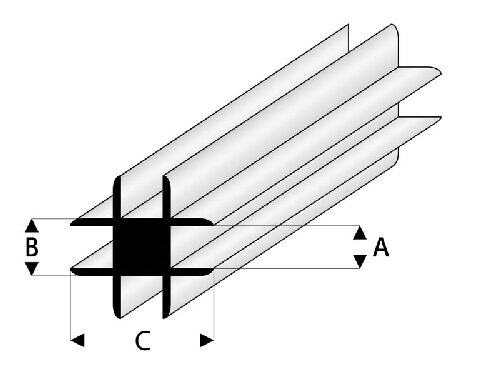 Raboesch rb448-51-3 Kreuz Verbindungs Profil 1x330 mm (5 Stück)