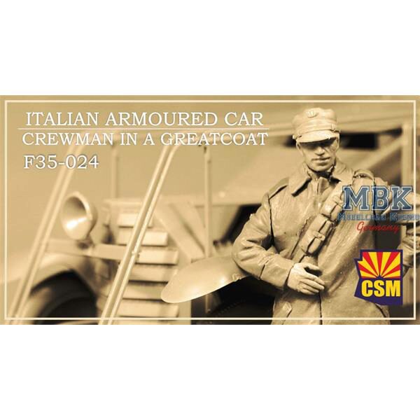 Copper State Models F35024 Italian Armoured Car Crewman in a greatcoat