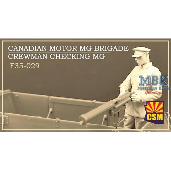 Copper State Models F35029 Canadian Motor MG Brigade Crewman Checking MG