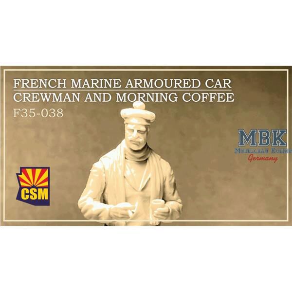 Copper State Models F35038 French marine armoured car crewman&morning coffee