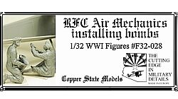 Copper State Models F32028 RFC Air Mechanics installing the bombs