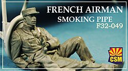 Copper State Models F32049 French airman smoking pipe