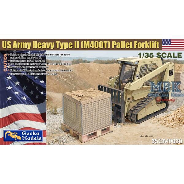 Gecko Models 35GM0030 US Army Heavy Type II (M400T) Pallet Forklifts