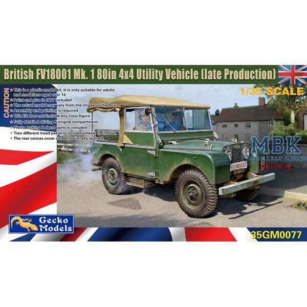 Gecko Models 35GM0077 Brit. FV18001 Mk.1 80in 4x4 Utility Vehicle late