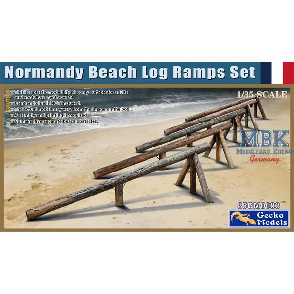 Gecko Models 35GM0083 Normandy Beach Log Ramps Set