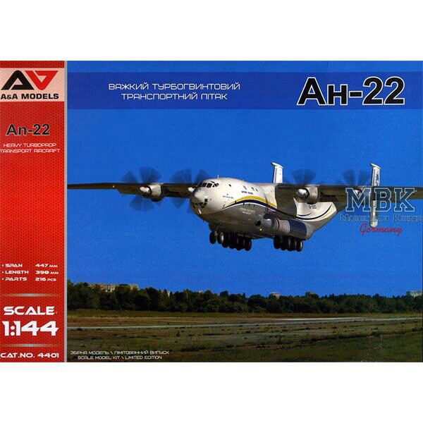 A&A Models AAM4401 Antonov An-22 Heavy Turboprop Transport Aircraft