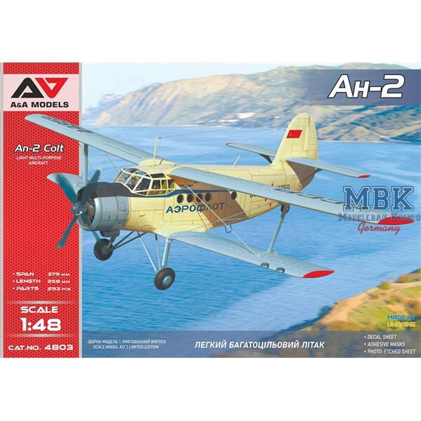 A&A Models AAM4803 An-2 Colt Utility biplane (USSR/Ukraine liveries)