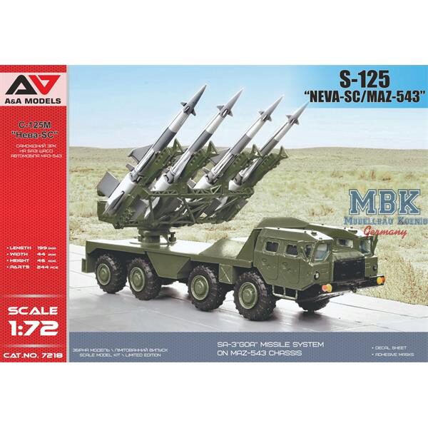 A&A Models AAM7218 S-125  Neva -SC  missile system on MAZ-543