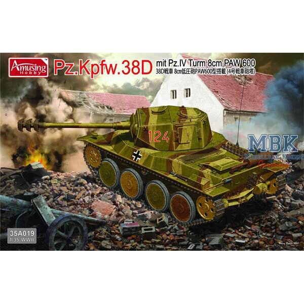 AMUSING HOBBY AH35A019 Panzer 38D mit Pz.IV Turm und 8cm PAW600