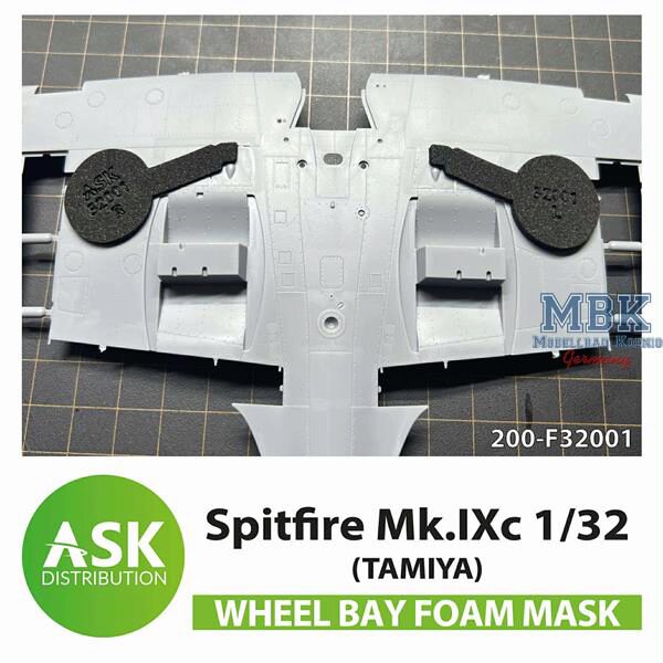 Artscale ASK200-F32001 Spitfire Mk.IXc Wheel bay - FOAM mask TAMIYA