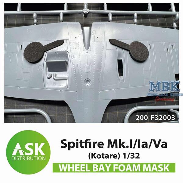 Artscale ASK200-F32003 Spitfire Mk.I/Ia/Va Wheel bay-FOAM mask KOTARE