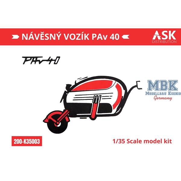 Artscale ASK200-K35003 PAv 40 trailer for Velorex