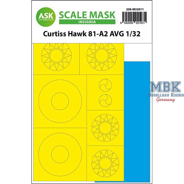 Artscale ASK200-M32011 Curtiss Hawk 81-A2 AVG INSIGNIA masks for GWH