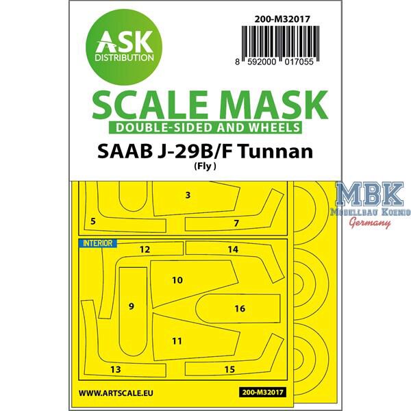 Artscale ASK200-M32017 SAAB J-29B/F double-sided express masks for Fly