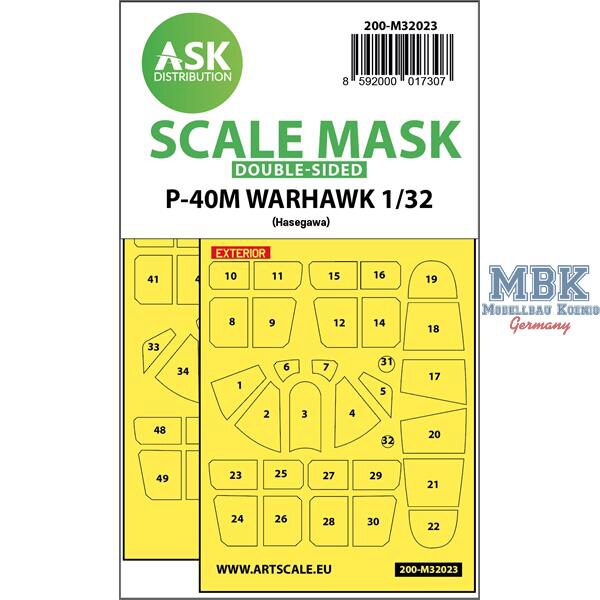 Artscale ASK200-M32023 P-40M Warhawk double-sided express masks