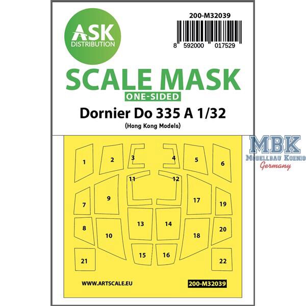 Artscale ASK200-M32039 Dornier Do 335A one-sided mask for HK Models