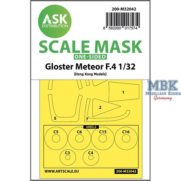 Artscale ASK200-M32042 Gloster Meteor F.4 one-sided mask for HK Models