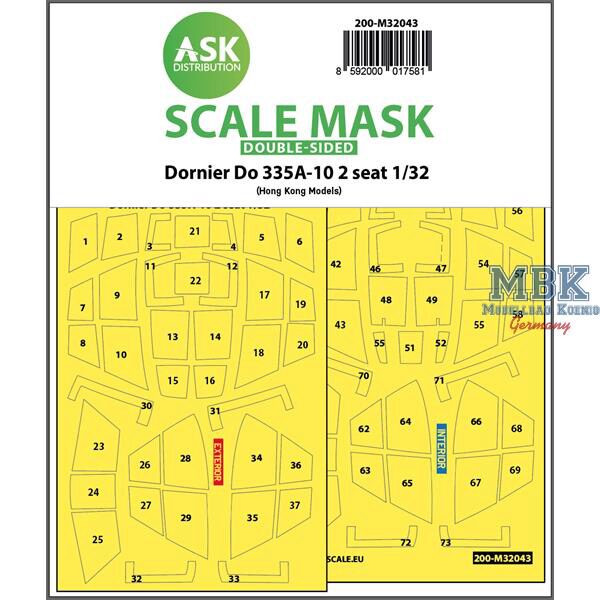 Artscale ASK200-M32043 Dornier Do 335A-10 two seater double-sided masks