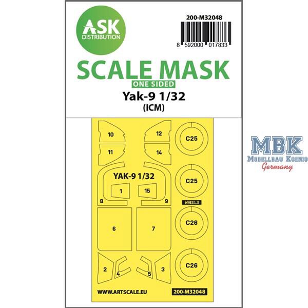Artscale ASK200-M32048 Yak-9 one-sided mask for ICM