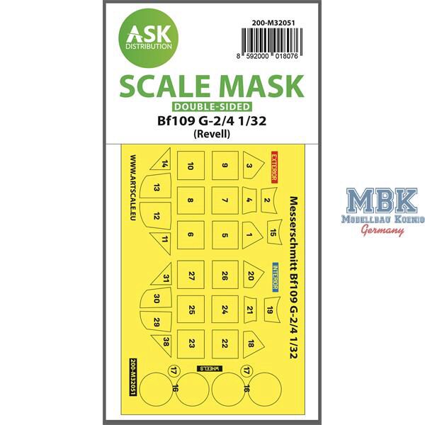 Artscale ASK200-M32051 Bf 109G-2/G-4 double-sided express masks (Revell)