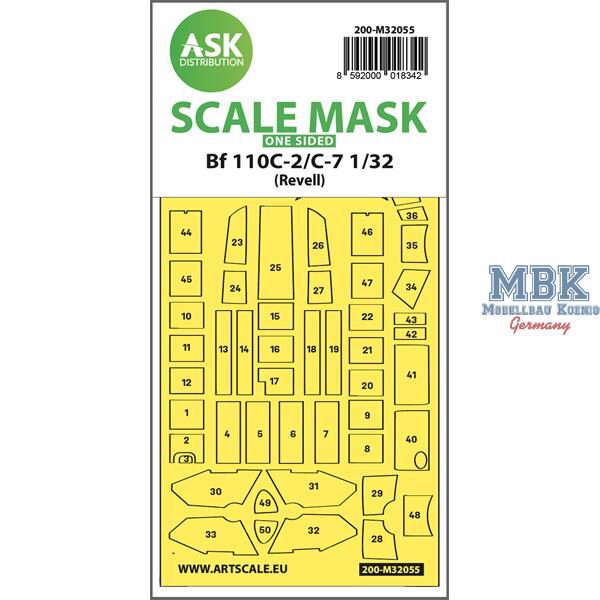 Artscale ASK200-M32055 Bf 110C-2/C-7 one-sided express masks for Revell