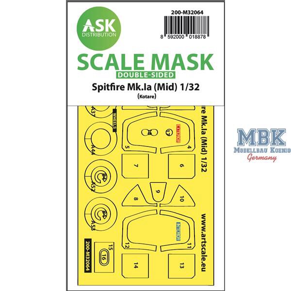 Artscale ASK200-M32064 Spitfire Mk.Ia (mid) double-sided express fit mask