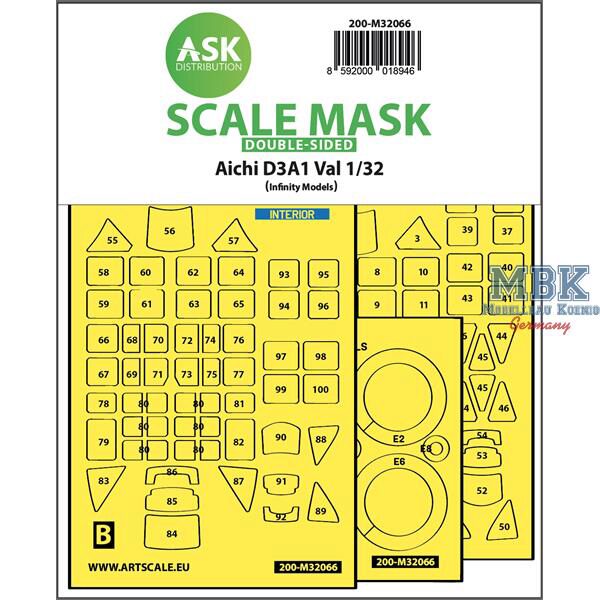 Artscale ASK200-M32066 Aichi D3A1 Val double-sided expr.self adh. masks