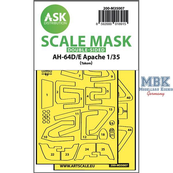 Artscale ASK200-M35007 AH-64D/E double-sided fit express mask for Takom