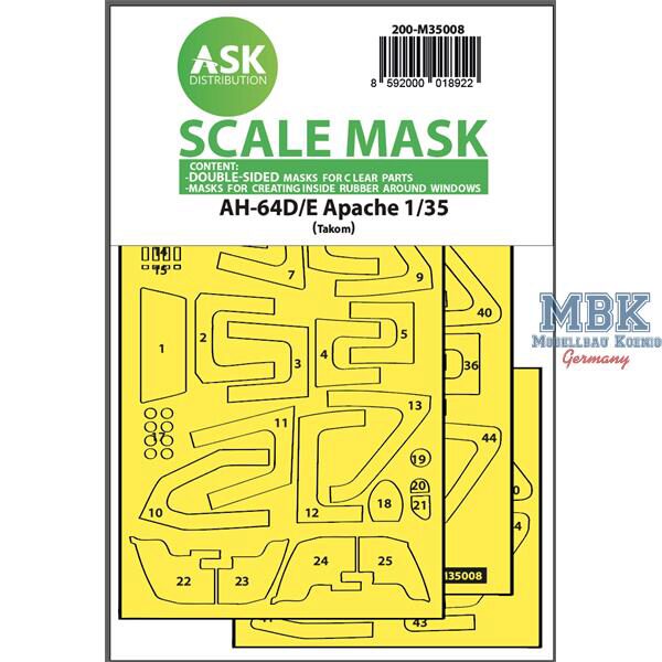 Artscale ASK200-M35008 AH-64D/E double-sided mask w/ inside white rubber