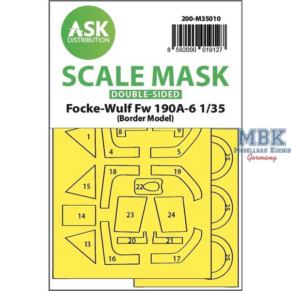Artscale ASK200-M35010 Fw 190A-6 double-sided painting mask for Border M.