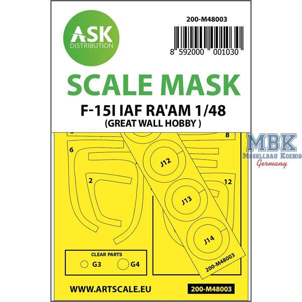 Artscale ASK200-M48003 F-15I Ra am double-sided painting mask for GWH