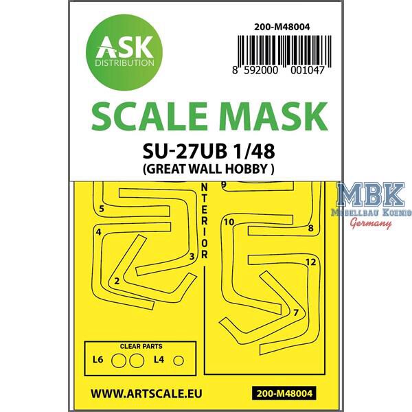 Artscale ASK200-M48004 SU-27UB double-sided painting mask for GWH