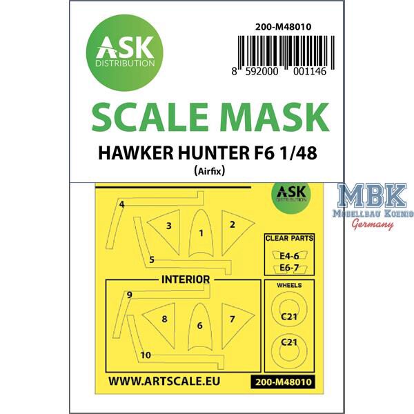 Artscale ASK200-M48010 Hawker Hunter F.6 double-sided painting mask Airf.