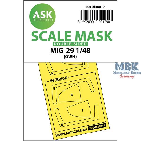 Artscale ASK200-M48019 MiG-29 double-sided painting mask for GWH