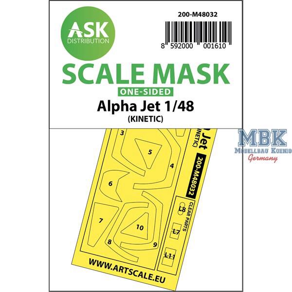 Artscale ASK200-M48032 Alpha Jet one-sided painting mask for Kinetic